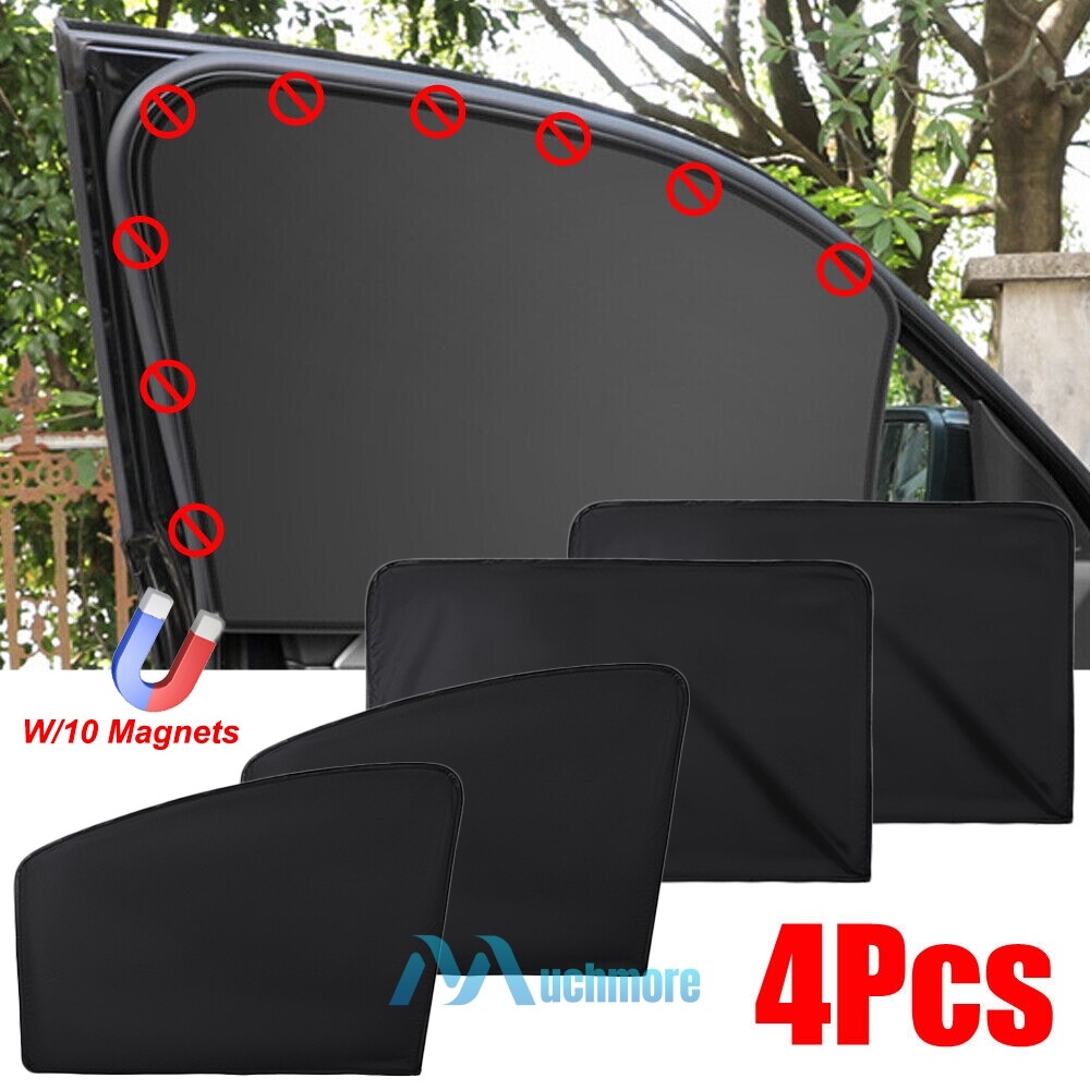 4pcs Magnetic Car Window Sun Shade Cover Mesh Visor Shield UV Protect Curtain