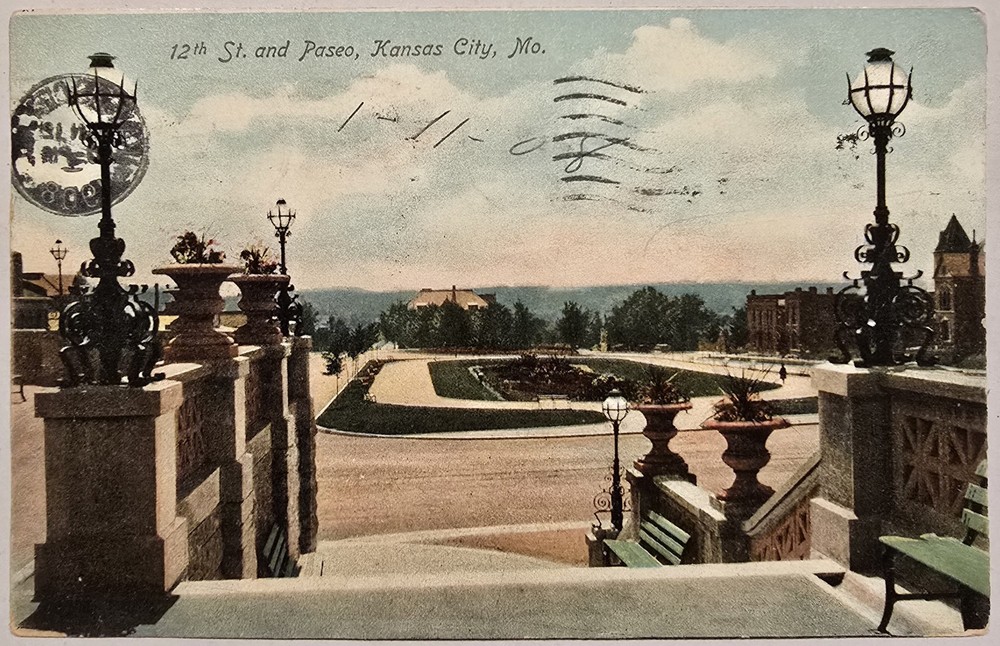 12th St. and Paseo Postcard Kansas City MO 1908 Divided Back