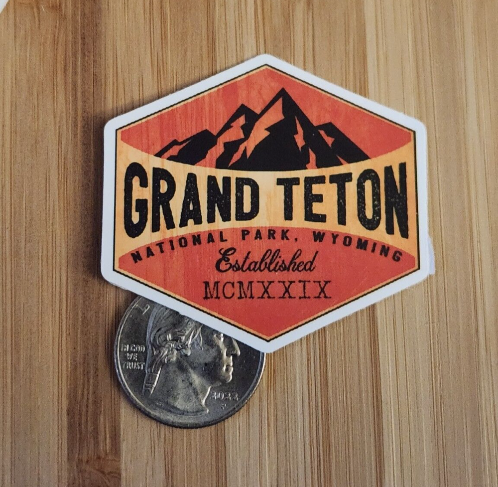 GRAND TETON NATIONAL PARK STICKER WYOMING Camping Hiking Grand Tetons Sticker