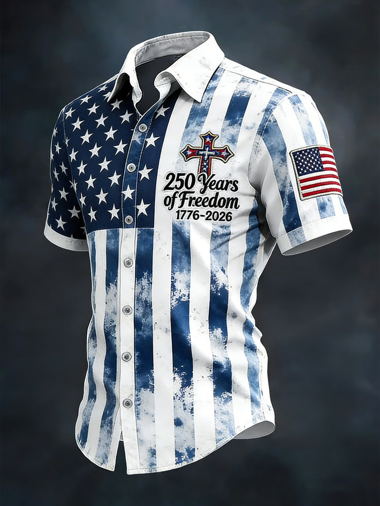 250th Anniversary Independent Day American Flag USA Freedom Patriotic Shirt