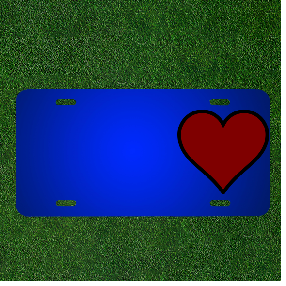 Create Your Custom Personalized License Plate with Names on Red Heart Design