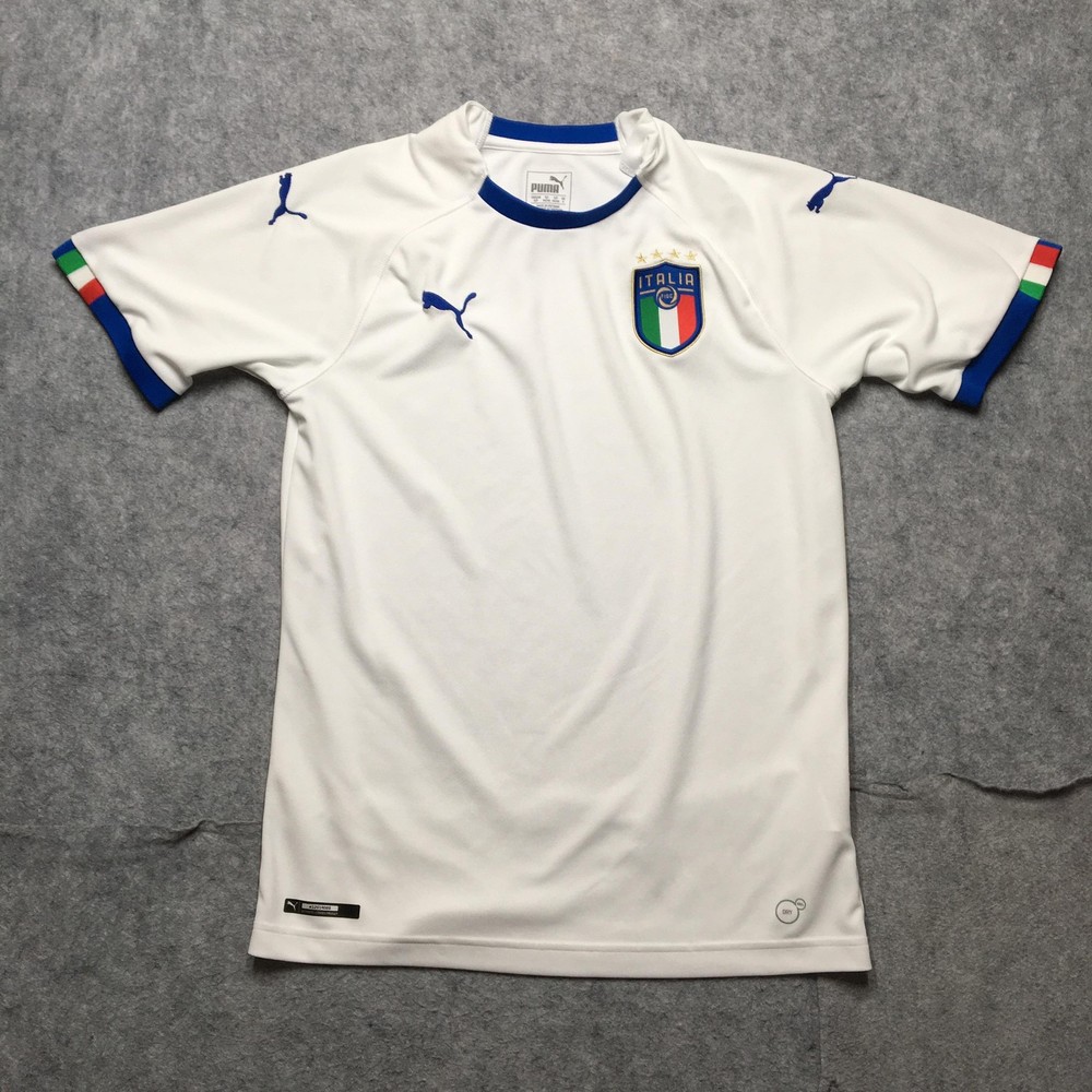 Italy National Team Shirt Mens Small White Puma Soccer Jersey FIGC DryCell Euro