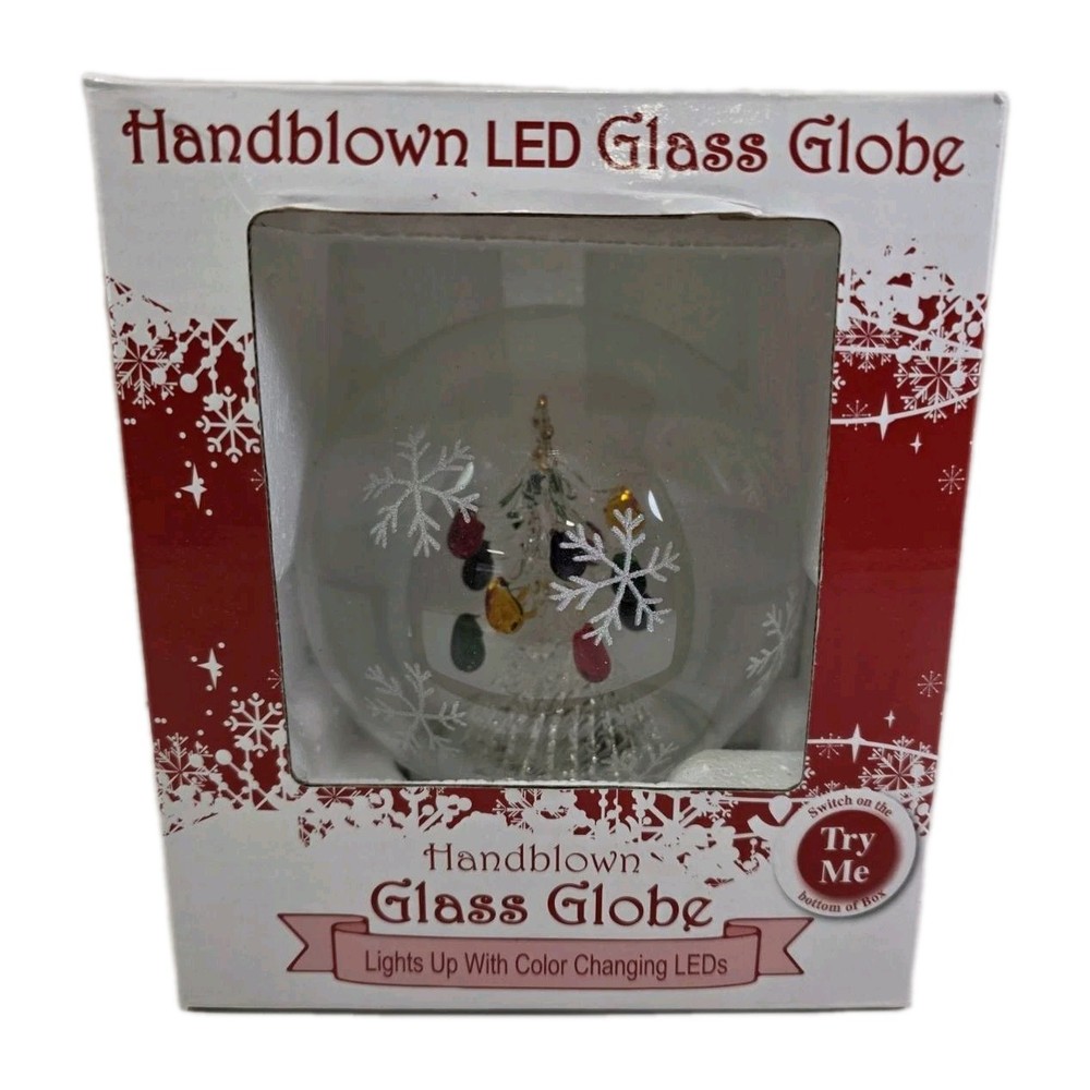 Handblown LED Glass Globe Christmas Tree Color Changing LEDS