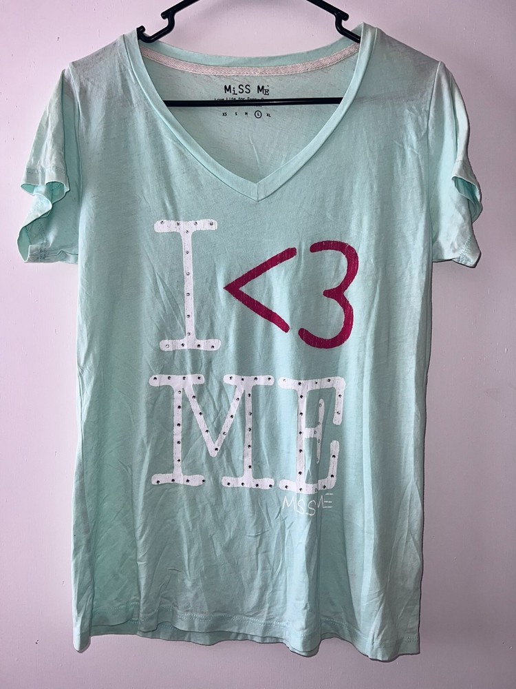 Miss Me Women's I ❤️ Me T-Shirt Short Sleeve