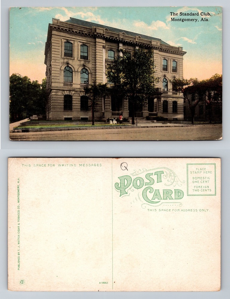 Montgomery, AL-Alabama, The Standard Club Building Downtown, Vintage Postcard