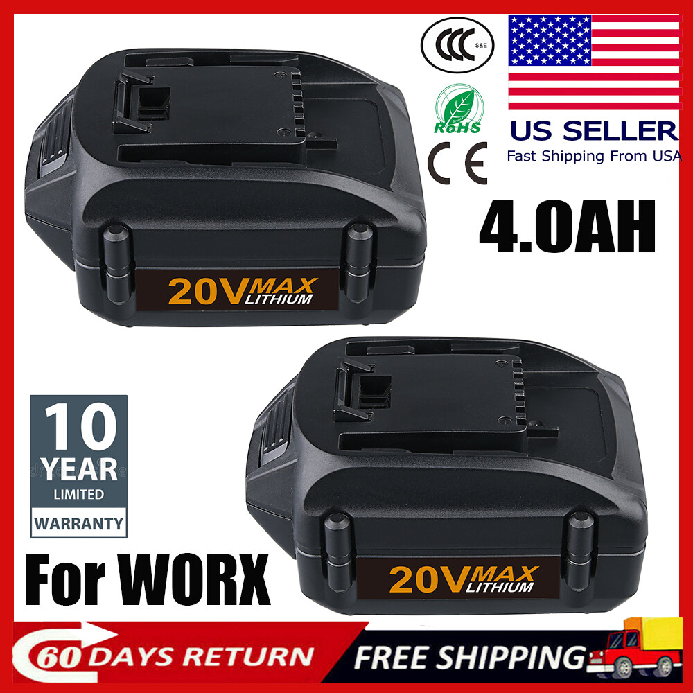 20V Max Lithium 4.0Ah Battery for WORX WA3520 WA3575 WA3578 WA3525 WG155 WG160  