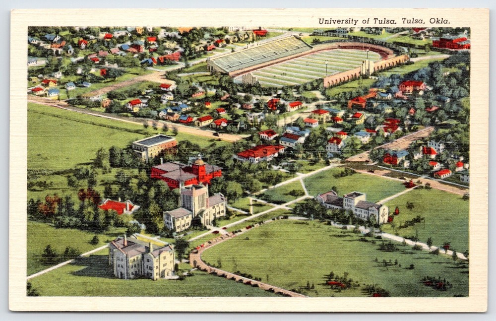 Postcard University Of Tulsa, Aerial View, Tulsa Oklahoma Unposted