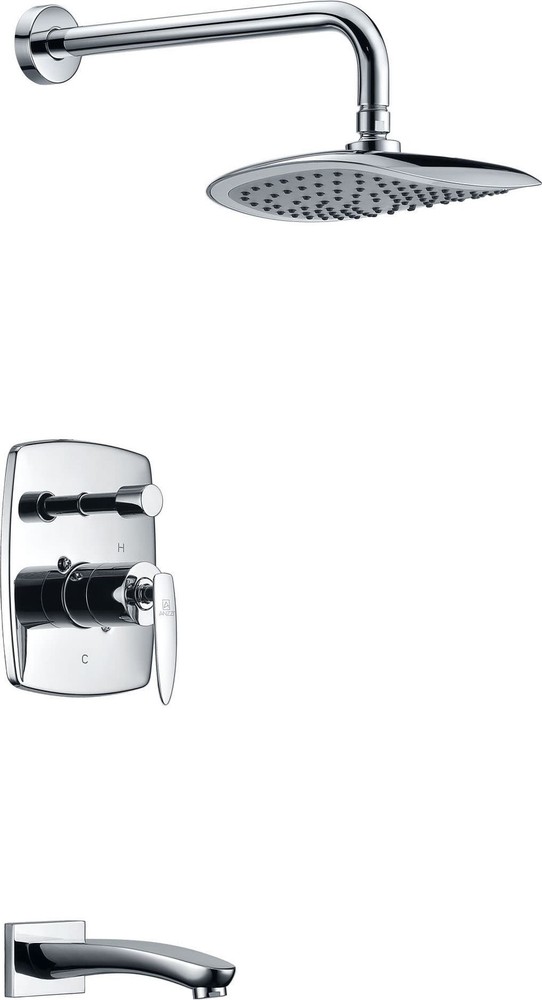 Anzzi L-AZ026 Tempo Tub and Shower Trim Package - Chrome