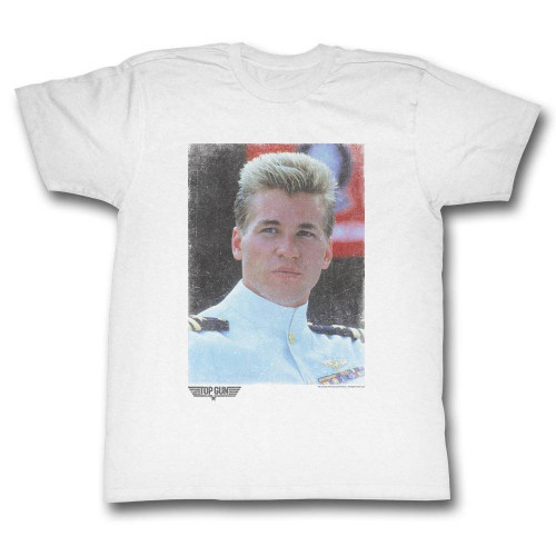Top Gun Iceman Fade White Adult T-Shirt