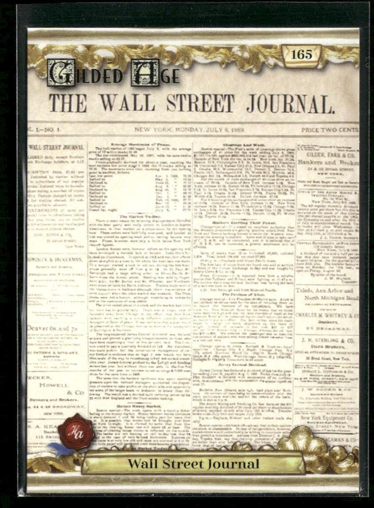 2023 Historic Autographs Gilded Age #165 Wall Street Journal