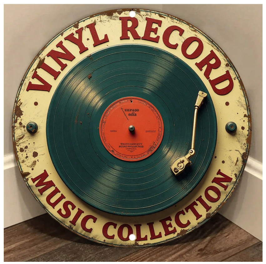 Retro Vinyl Record Metal Art – Minimalist Music Decor for Office, Bar & Cafe
