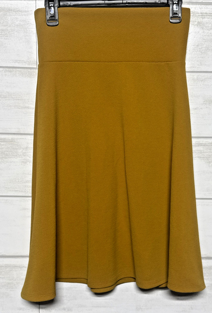 Lularoe Womens Small Mustard Yellow Azure Flare Pull On Skirt