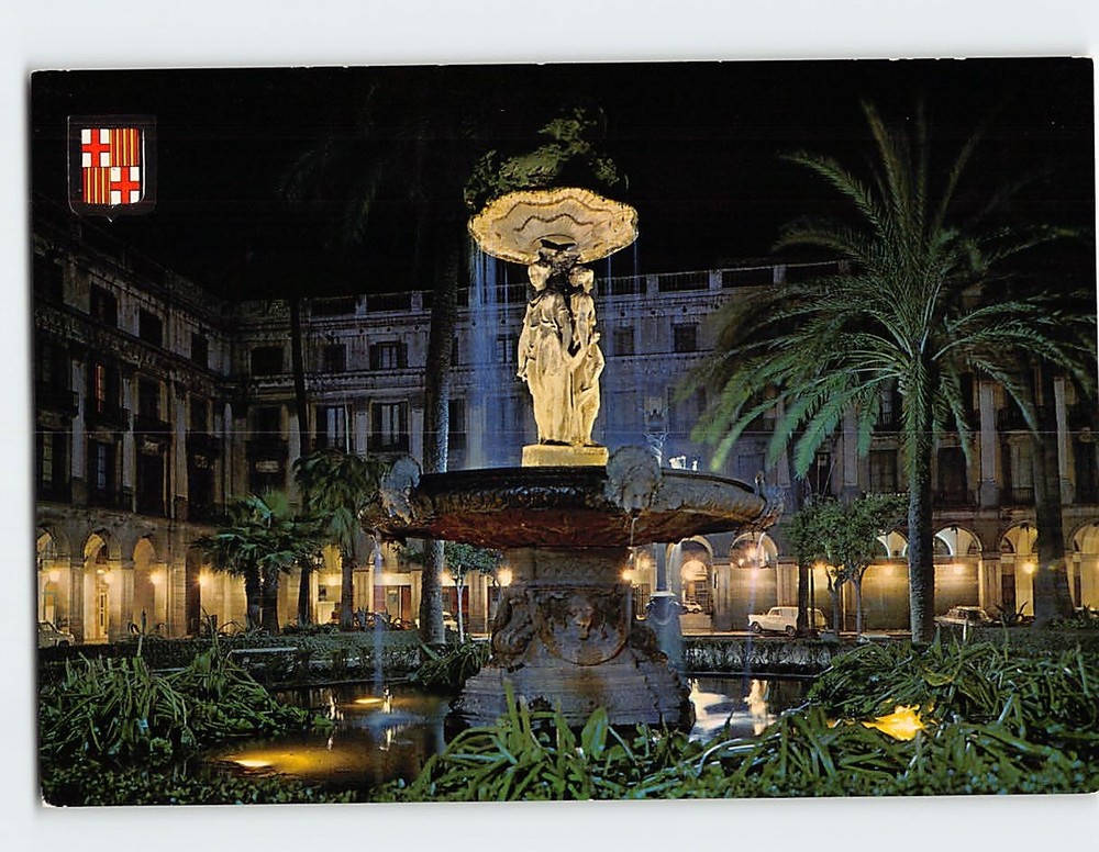 Postcard Royal Square Barcelona Spain