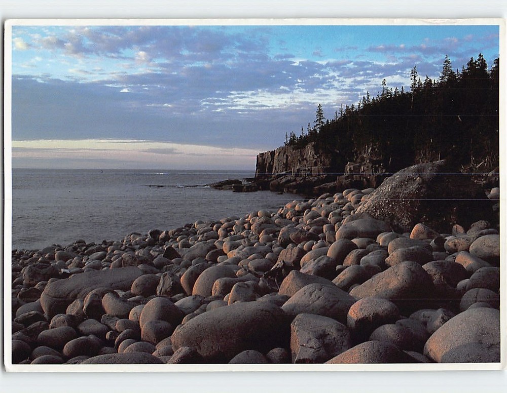 Postcard Otter Cliffs Sunrise Ocean Drive Acadia National Park Bar Harbor Maine-image