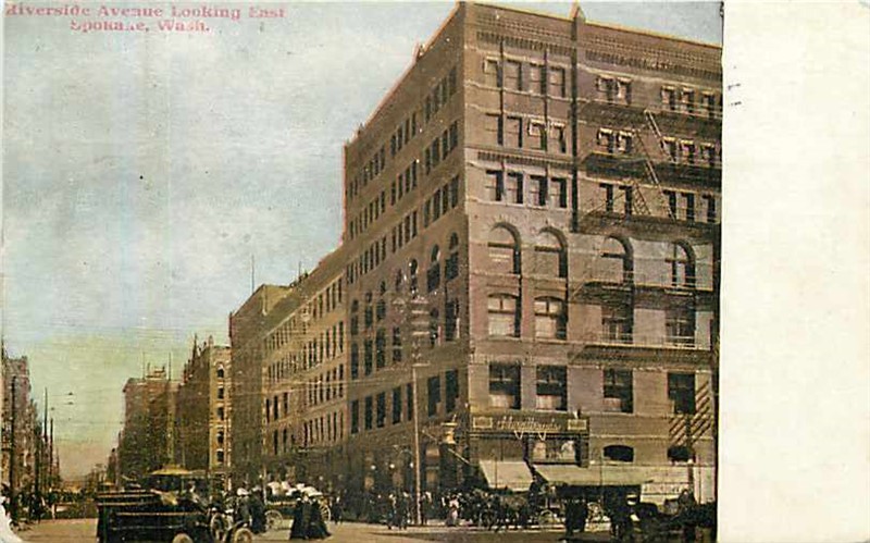 WA, Spokane, Washington, Riverside Avenue, Looking East