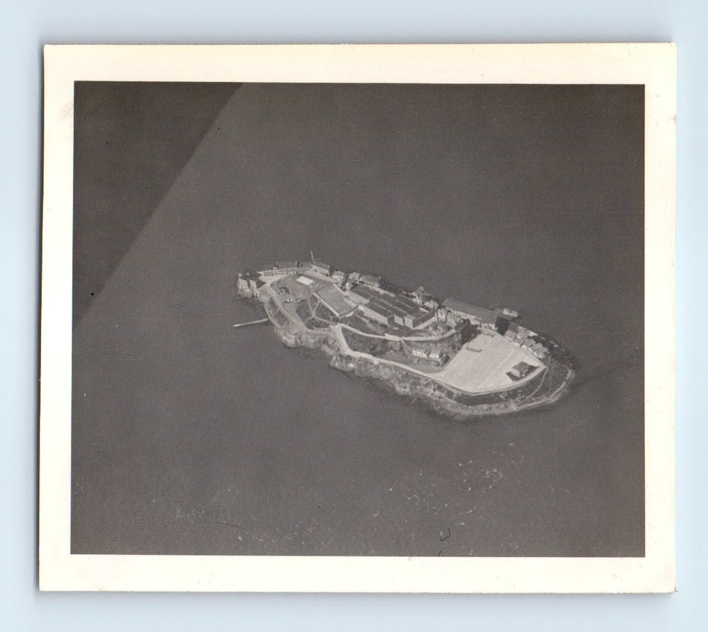 Old Vintage Photo AERIAL BIRDS EYE VIEW ALCATRAZ ISLAND PRISON SAN FRANCISCO