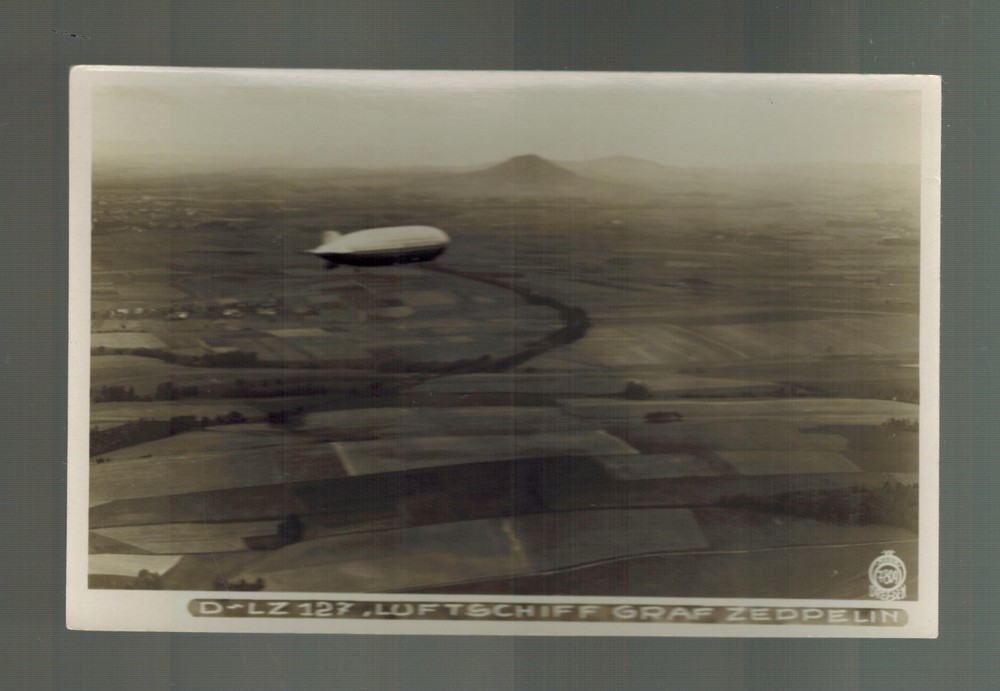 Mint RPPC Graf Zeppelin Flying Over Countryside Germany  LZ 127 Postcard