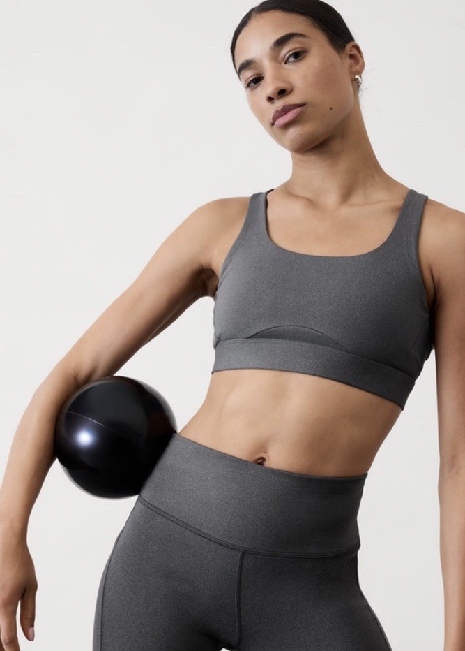 Athleta Interval sports bra- large D/DD- grey Heather- nwot