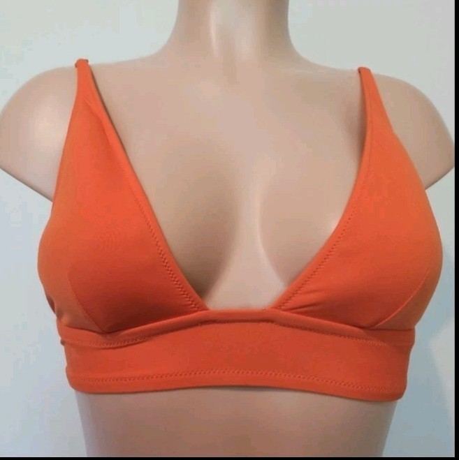 J.Crew Women’s Orange Bikini Top Size S Triangle Bralette Swimwear