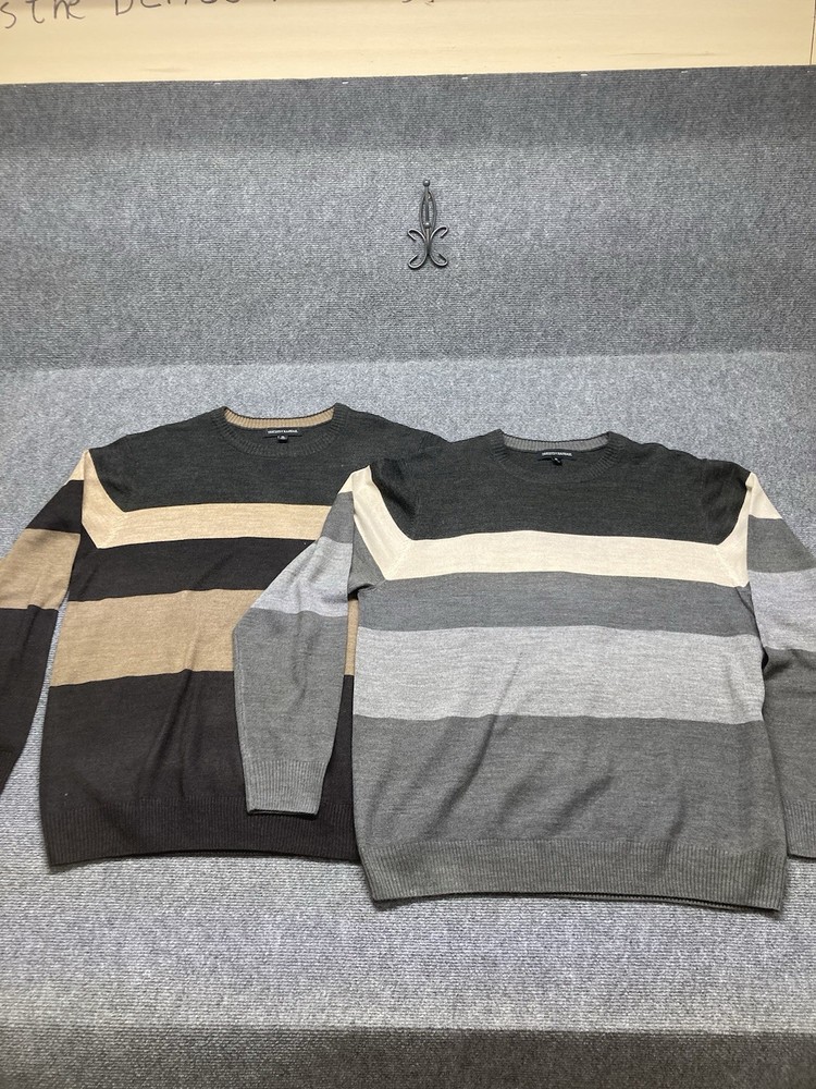 Tricots St Raphael Sweater Mens SZ XL Multicolored Long Sleeve Pullover Lot Of 2