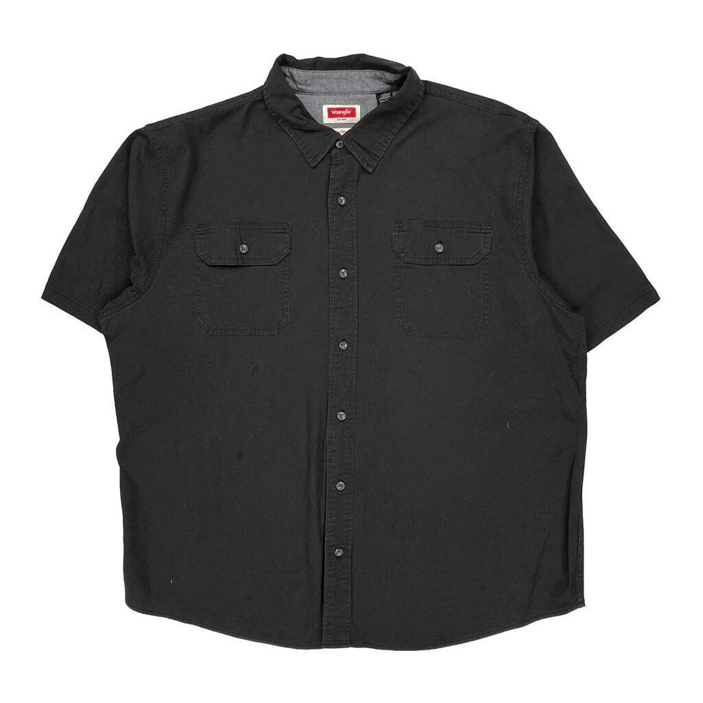 Wrangler Short Sleeve Shirt - XL Black Cotton Blend