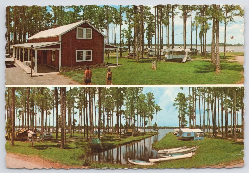 Orlando Florida~Barton Lake Farm Campground & Lake~Continental Postcard