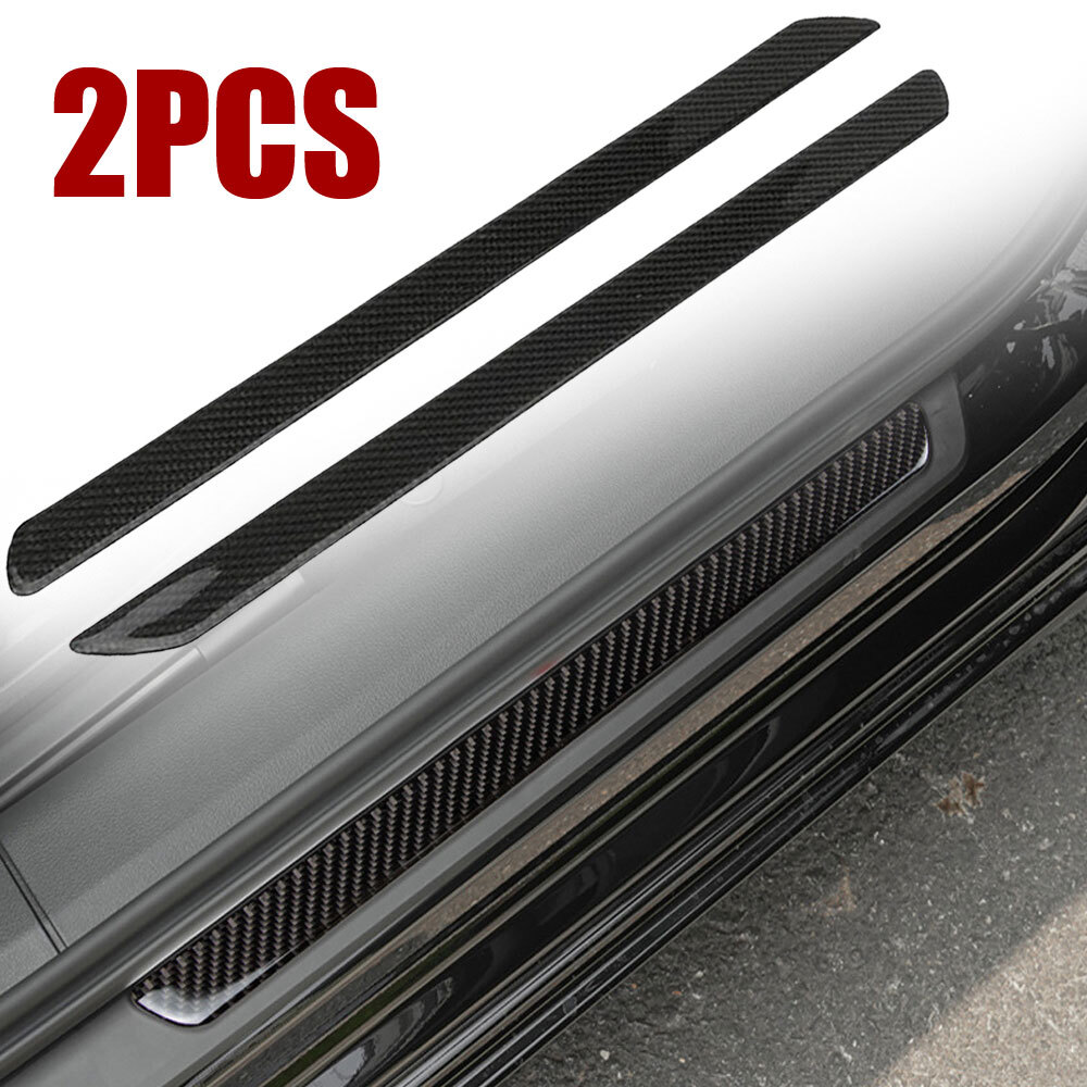 Black Car Door Sill Protector Cover Scuff Plate Step Guard Sticker