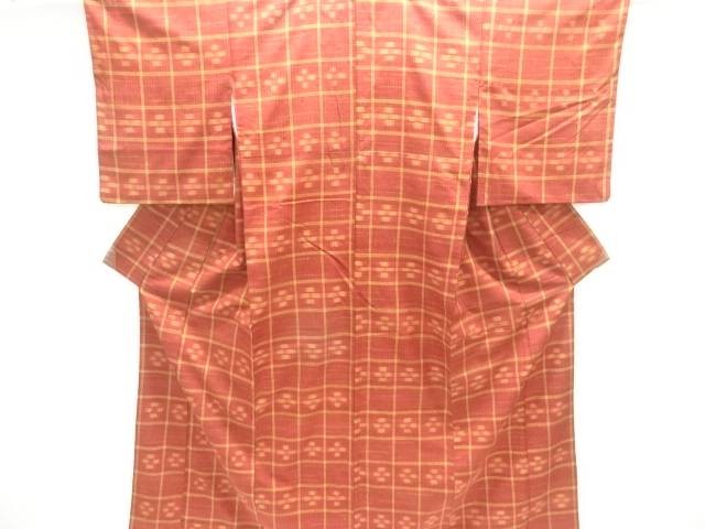 Handwoven Cotton Pongee Kimono Woven Kasuri Pattern Size 1615cm Used
