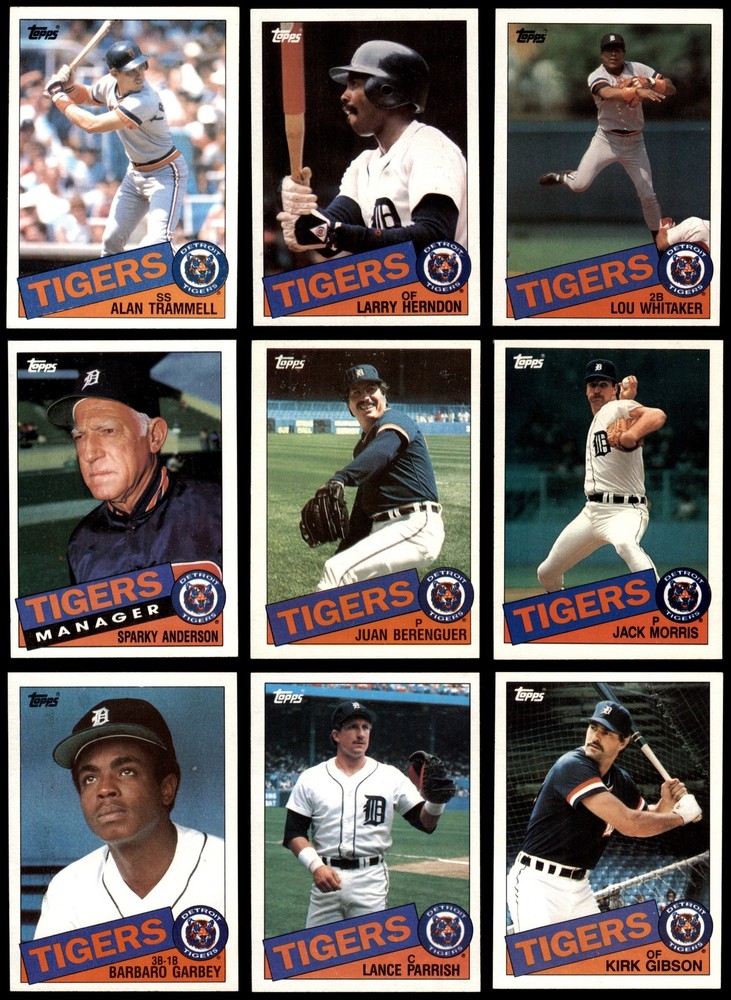 1985 Topps Tigers Almost Complete Team Set 7.5 - NM+ 7210406 (27 / 28 cards)