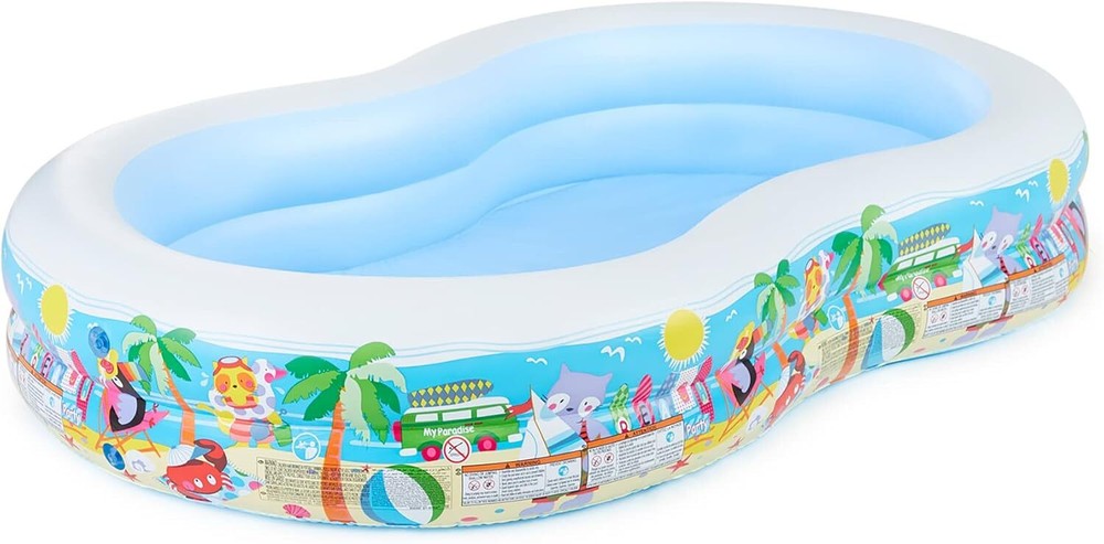 Intex 8.5ft x 5.25ft x 18in Swim Center Paradise Seaside Inflatable Kiddie Pool