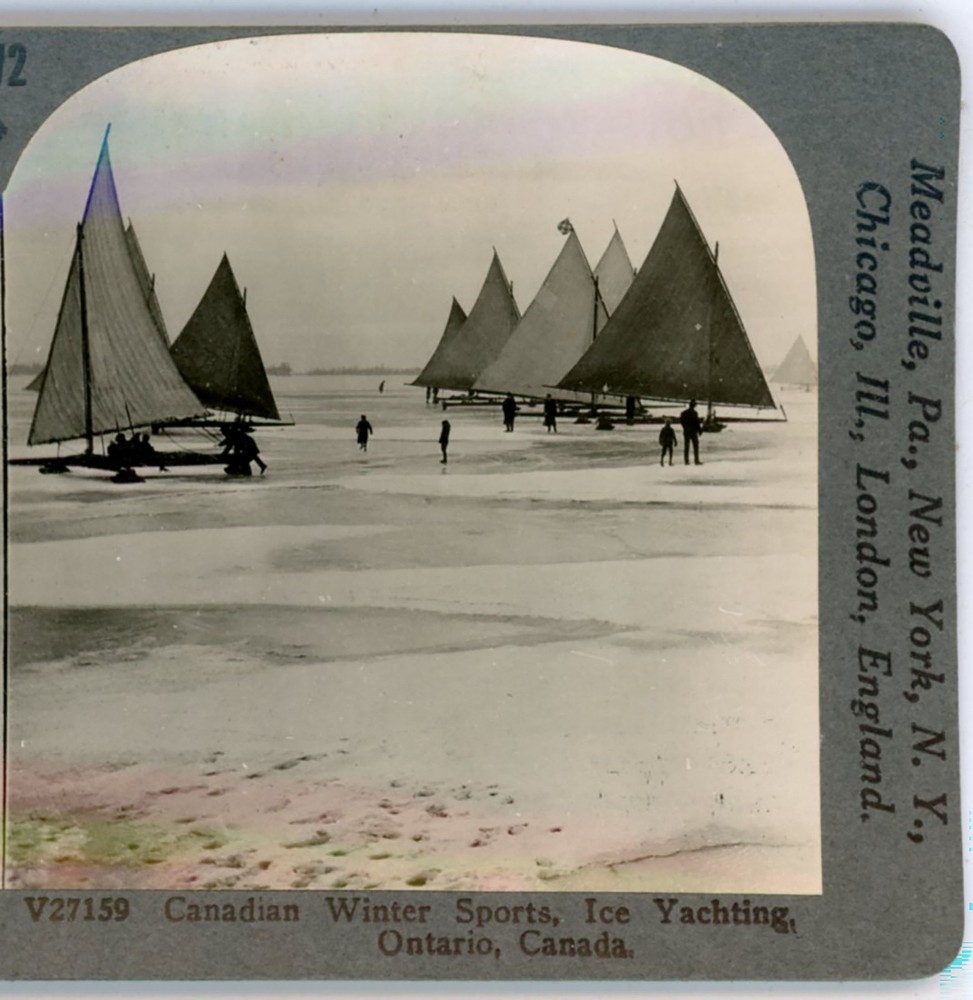 Winter Sports Ice Yachting Ontario Canada Keystone Stereoview