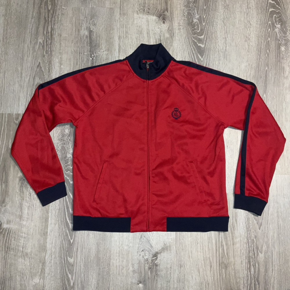 Lauren Active Jacket Womens XL Blue Red Ralph Lauren Activewear Full Zip LRL