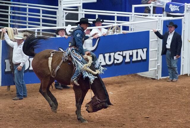 Photo:Austin Texas 2014 Rodeo Austin Stock Show Bronc Riding Cowboy