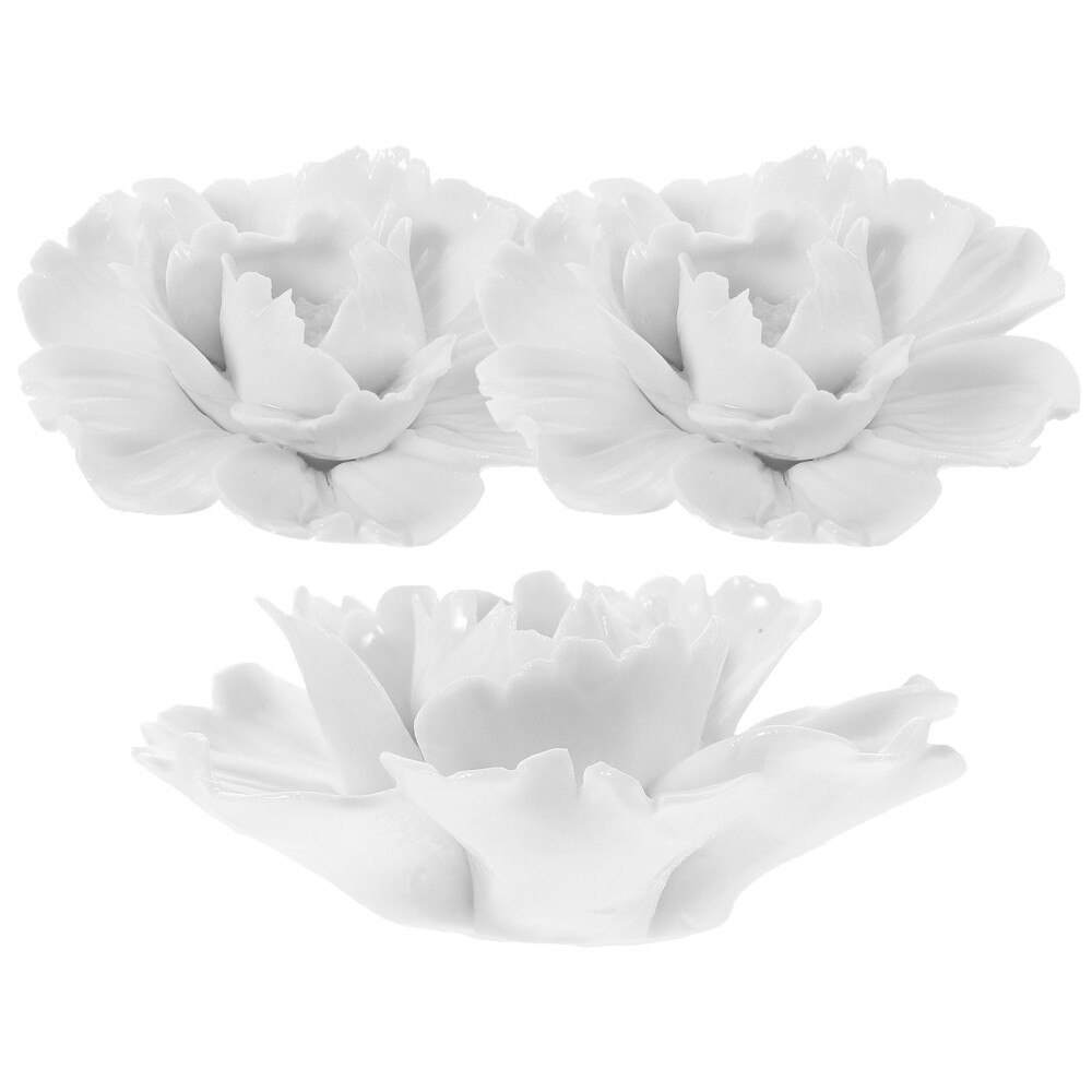 3 Pcs Porcelain Peony 3d Flower Wall Art Hanging Indoor Decoration Delicate
