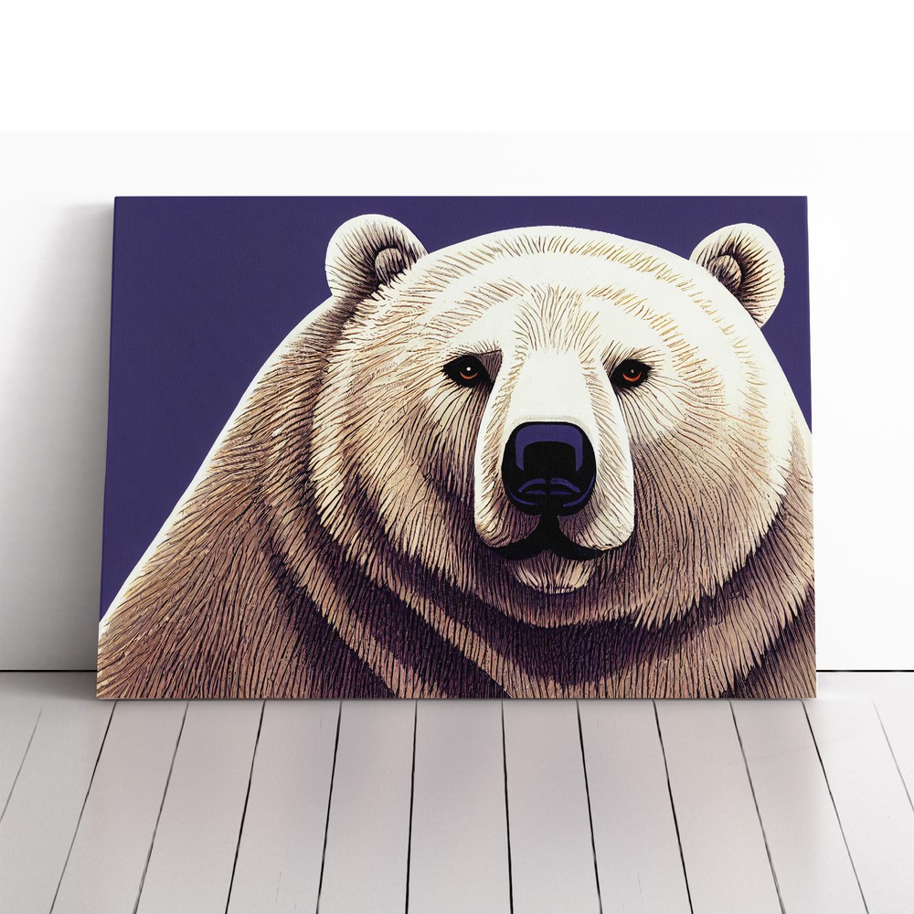 Graceful Polar Bear Framed Canvas Art for Living Room Decor