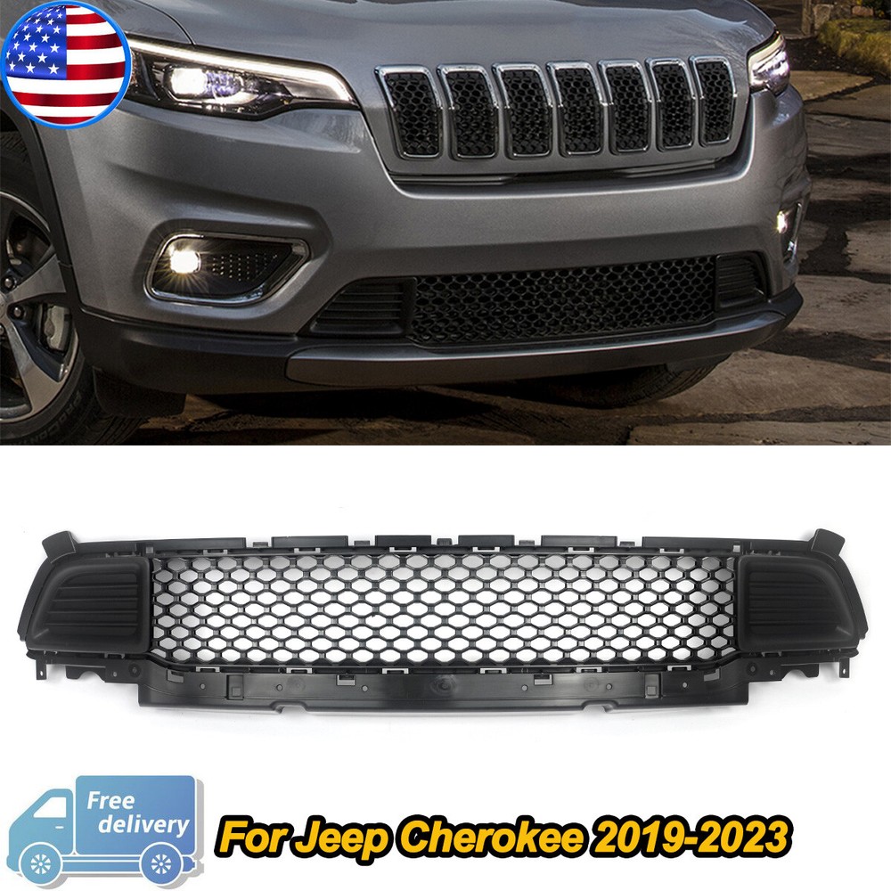Black Grill For 2019-23 Jeep Cherokee Sport Front Bumper Lower Grille 68288039AB