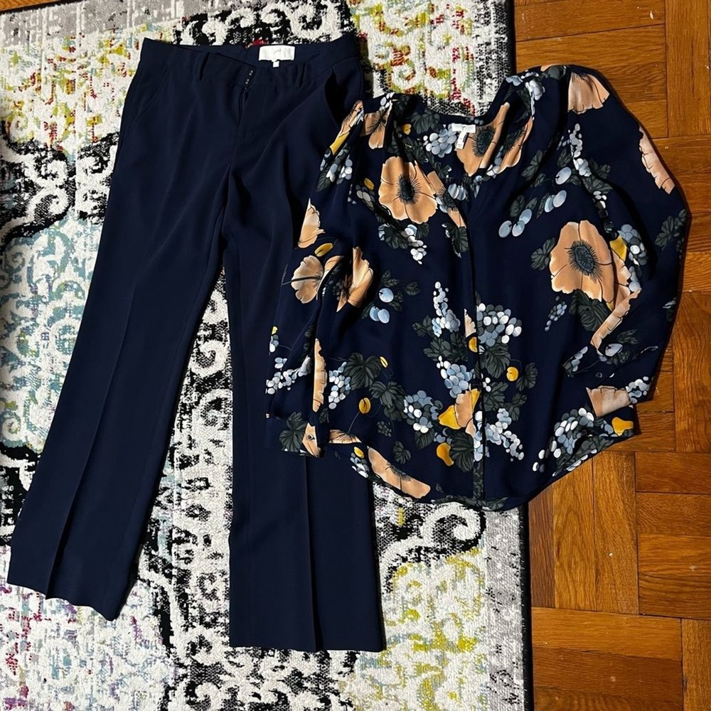 Joie women dress pants and floral top bundle