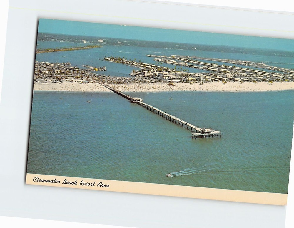 Postcard Aerial View Clearwater Beach Florida USA