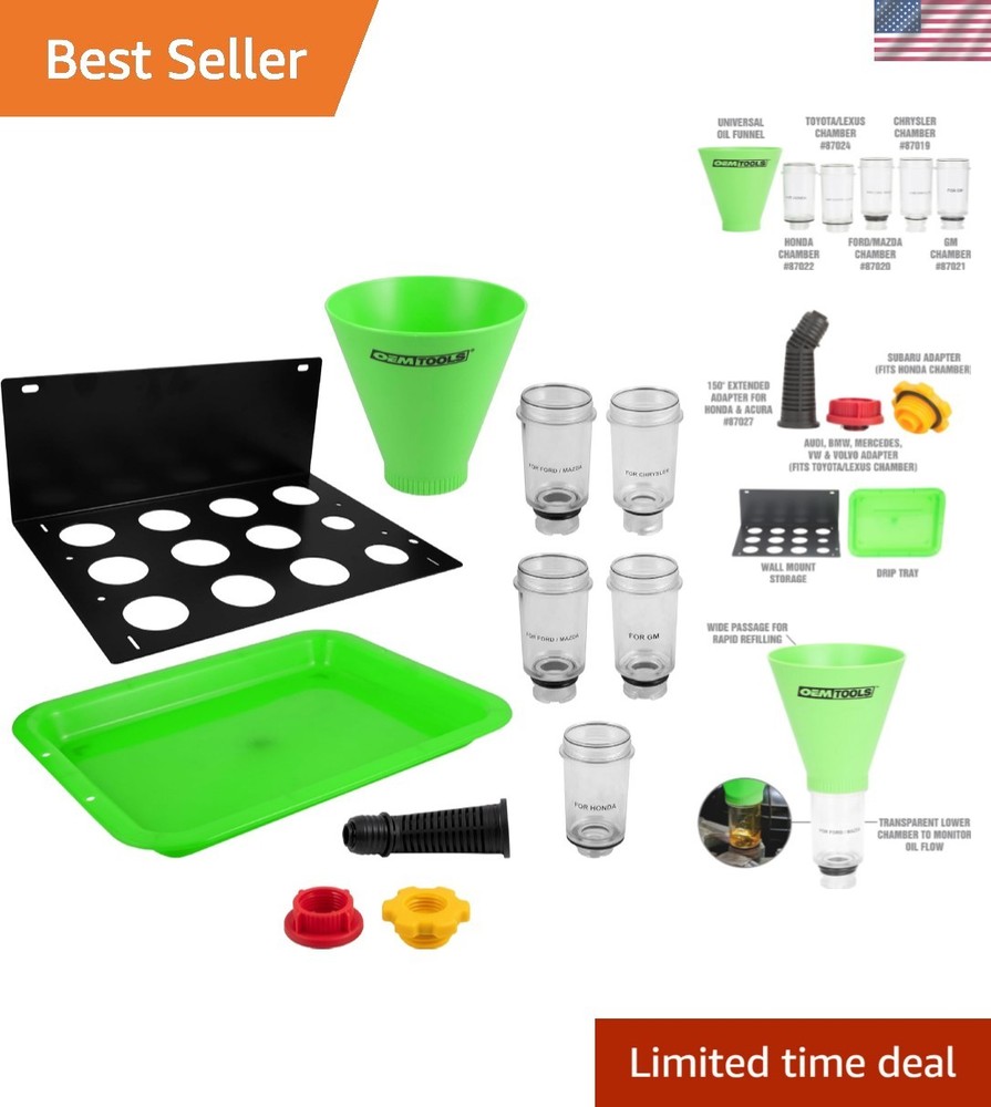 87039 Universal Oil Funnel Kit - No Spill Design & Complete Storage for Easy Use