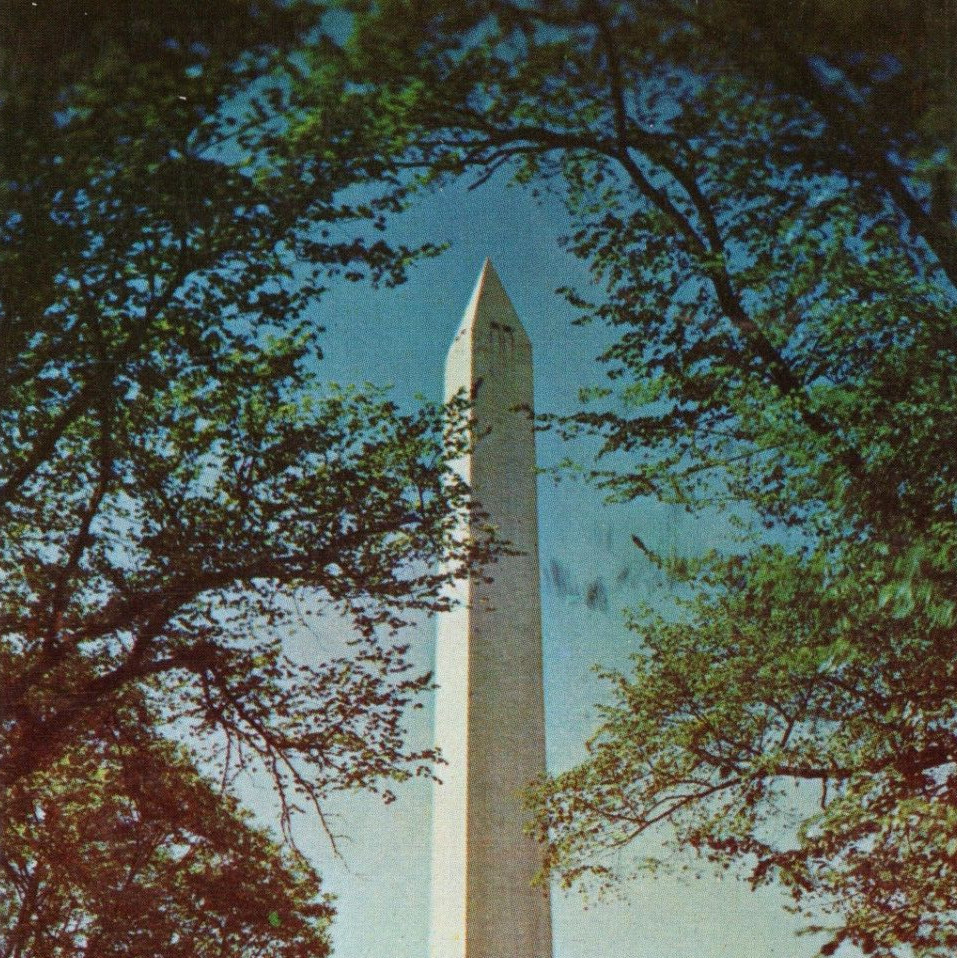 Washington Monument, Washington DC, 1950s Vintage Silburne Postcard Unposted