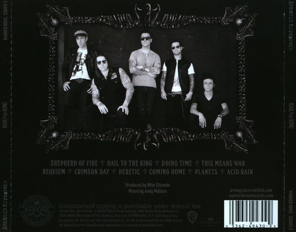 Avenged Sevenfold Hail To The King New Cd