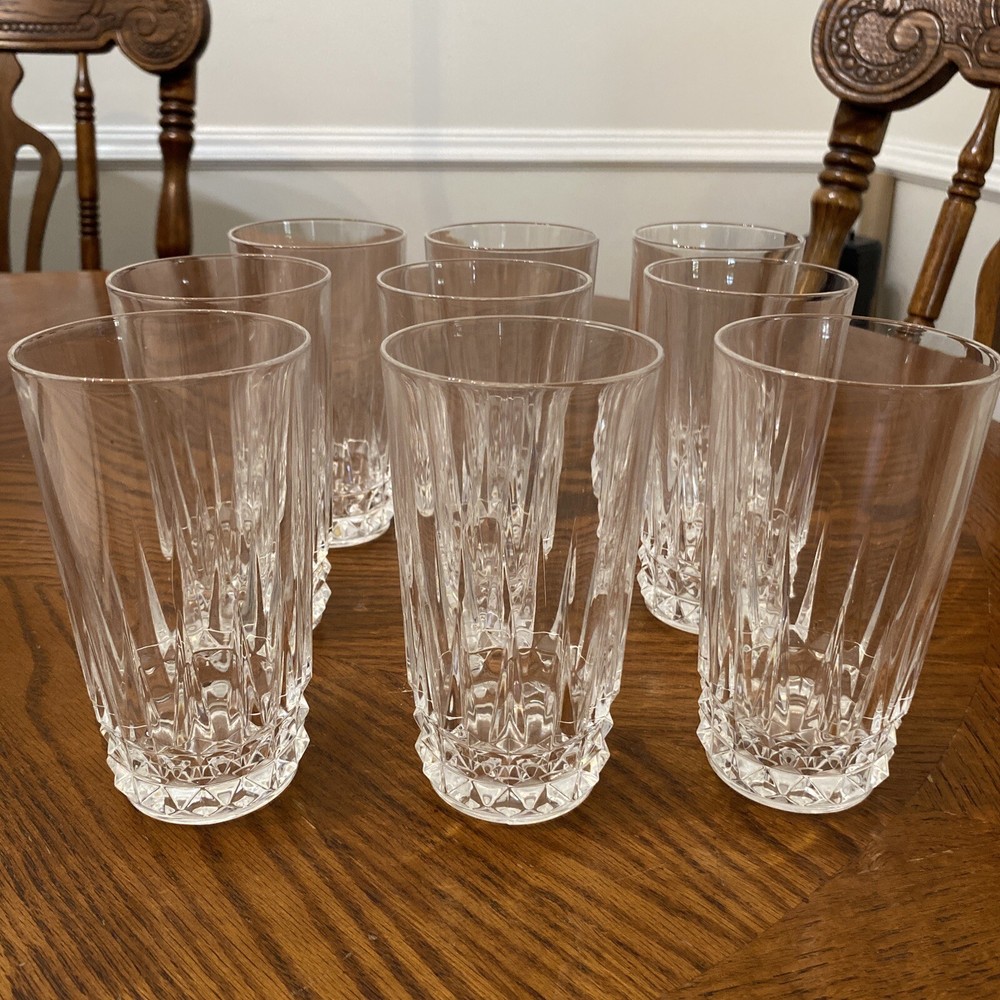 Cristal D'Arques Tuileries Villa Dry Highball Glasses Set of 9 in Mint Condition