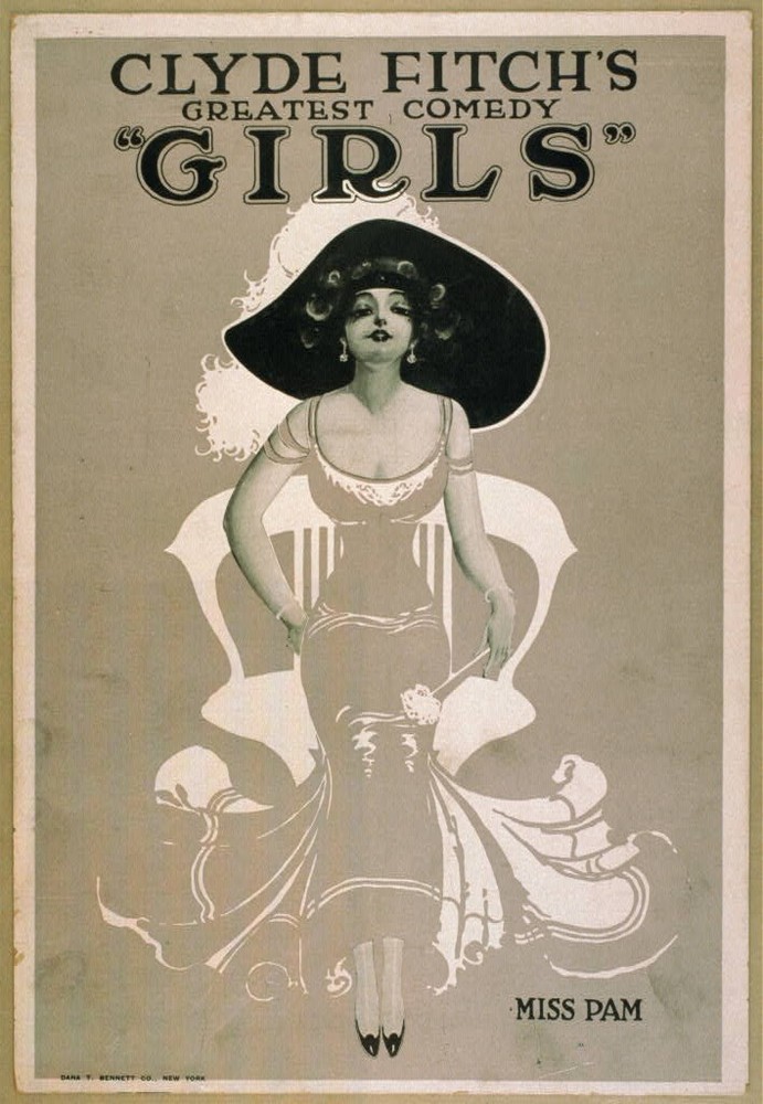 Photo:New York NY 1910 Clyde Fitch Girls Miss Pam Theater Poster