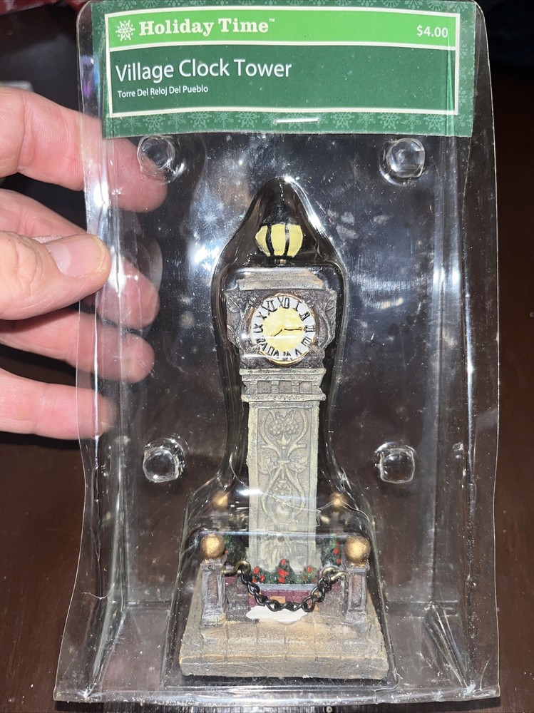 Holiday Time Christmas Village Clock Tower Decorative Accessory