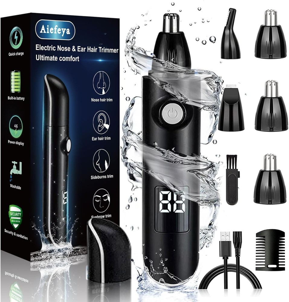 Maquina De Cortar Pelo Nariz y Oreja Recargable Para Hombre Recortadora Personal