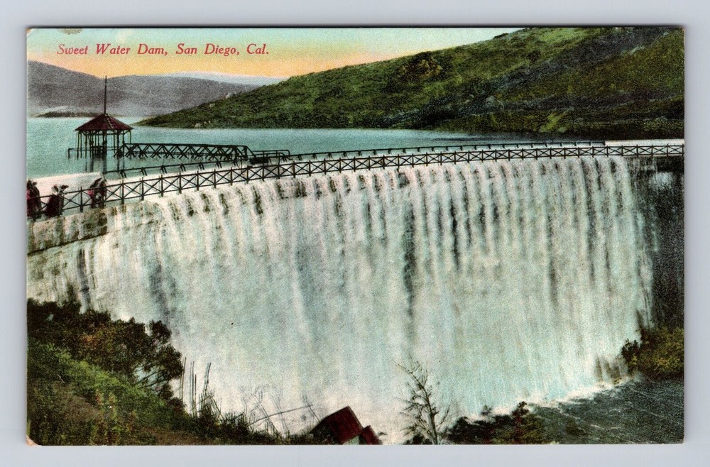 Vintage Postcard of Sweet Water Dam in San Diego California