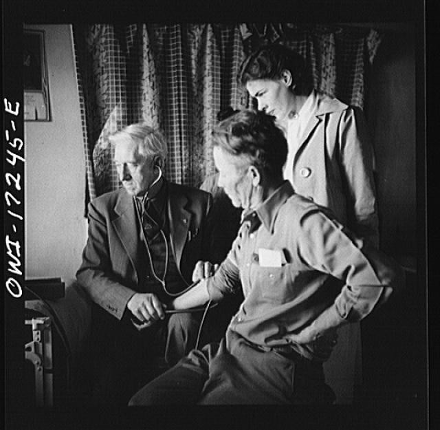 Penasco New Mexico 1900s Doctor Onstine Medical Exam Stethoscope Patient