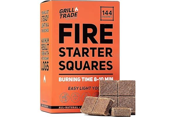 Grill Trade Fire Starter Squares 144, Easy Burn Your BBQ Grill, Camping Fire, Wo