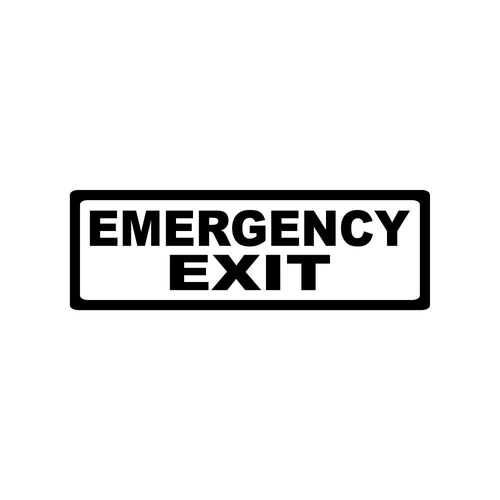 Emergency Exit Sticker Decal Sign for Doors - Business Church School Warehouse Wall