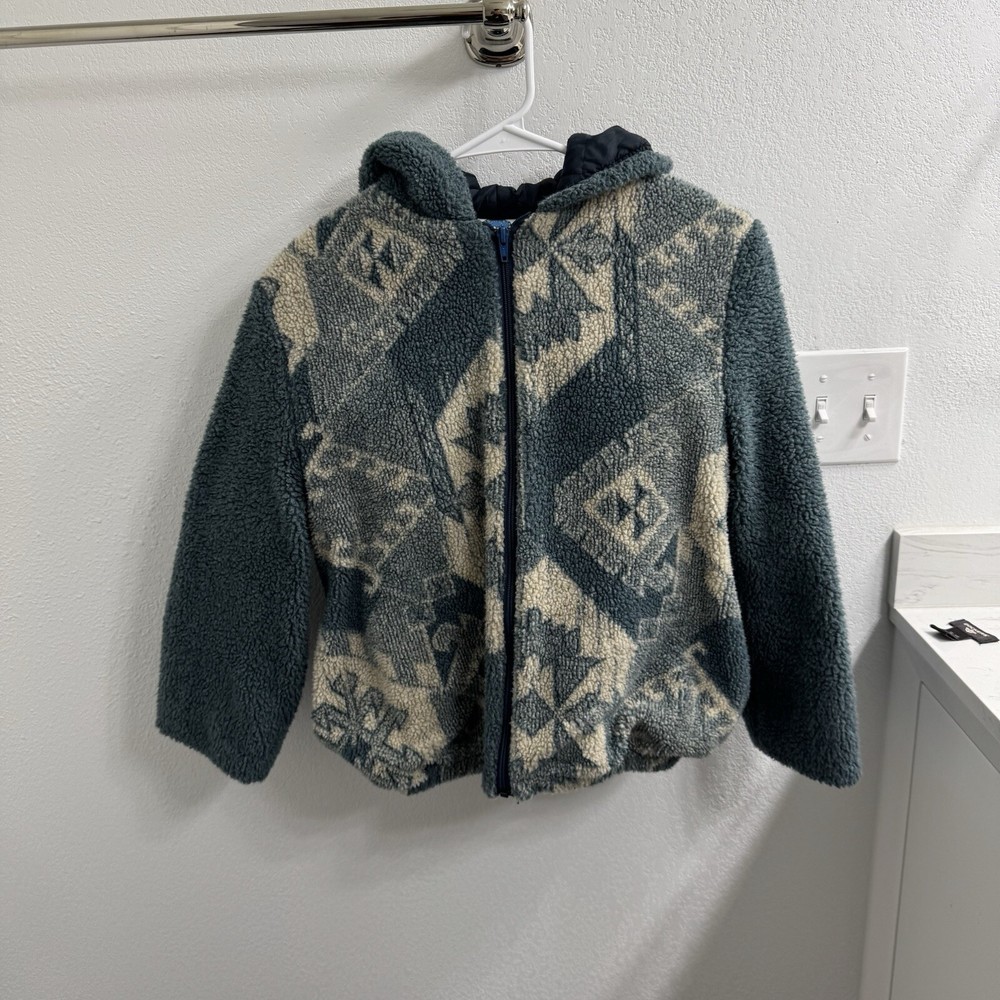 Vintage Woolrich Styled Aztec Hooded Wool Styled Jacket Women’s Size Small